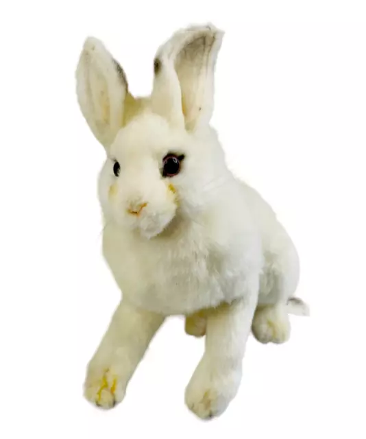 Hansa Plush Rabbit Hare White Stuffed Animal Realistic Arctic 2010 Soft Toy 7"