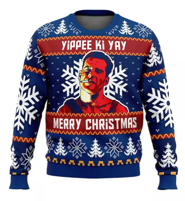 Die Hard Bruce Willis Christmas  3D Ugly Sweater HALLOWEEN GIFT CHRISTMAS GIFT