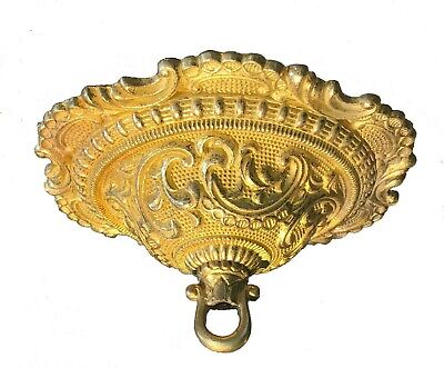 NEW 5-1/2" SOLID UNF CAST BRASS FANCY ORNATE CEILING CANOPY & LOOP & Hardware