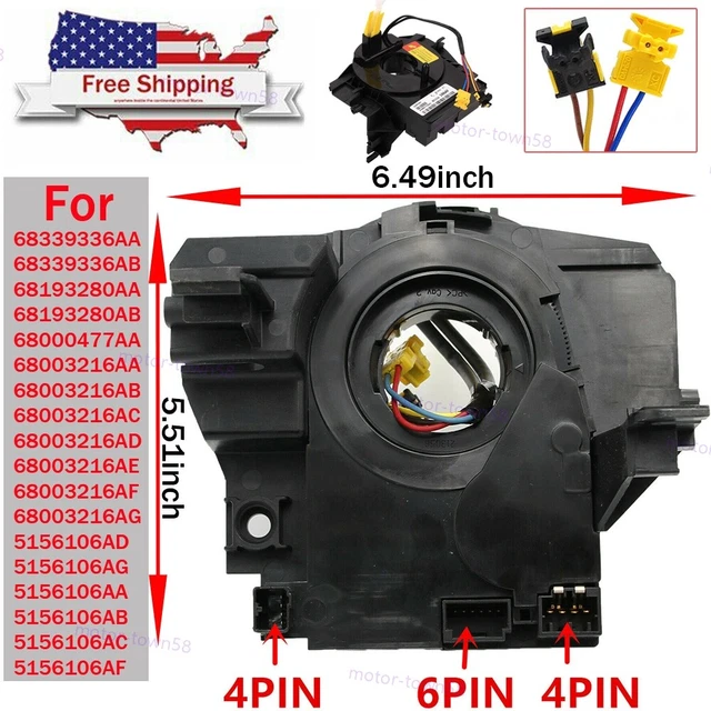 STEERING WHEEL CLOCK Spring For Jeep Wrangler JK 20072018 With Angle