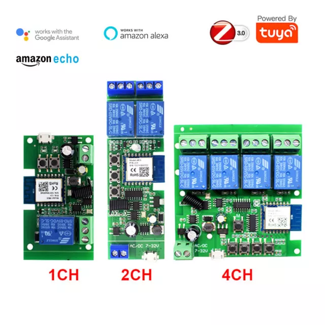 1/2/4 Channel Tuya Zigbee Wireless Smart Switch Module 5V 12V 24V 32V 110V 220V