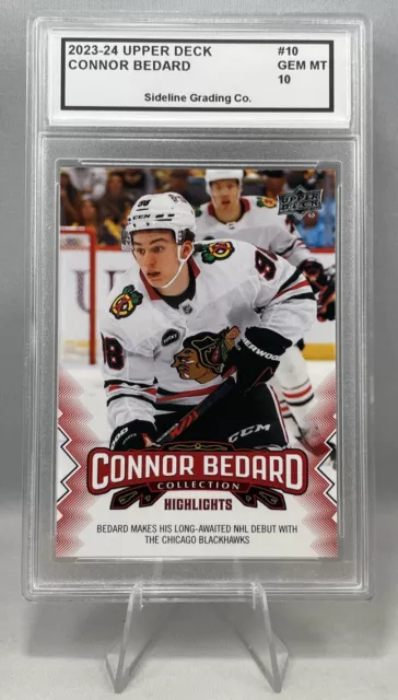 Connor Bedard Graded 10 Gem Mint Rookie Card 2023-24 Upper Deck NHL Debut RC