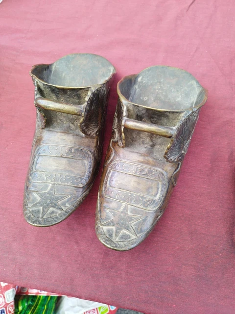 PAIRE DE BOUGEOIRS Anciens Cloisonnés En Bronze - Tetes Sangliers Et