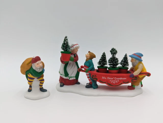 Dept 56 Delivering The Christmas Greens Elves 56373 North Pole Village Accessory