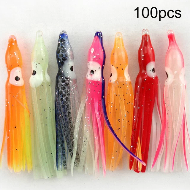 10 PCS SQUID Leurre Appâts Doux Poulpe Jupe Leurre Mer Pêche EUR 5