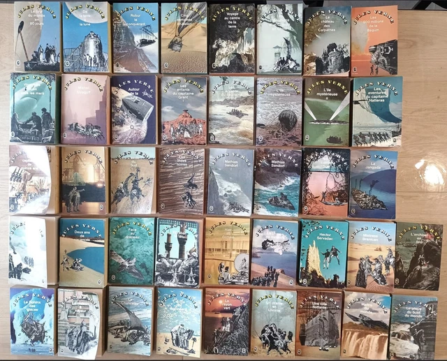 COLLECTION COMPLÈTE JULES VERNE - Le livre de poche 1ère édition EUR ...