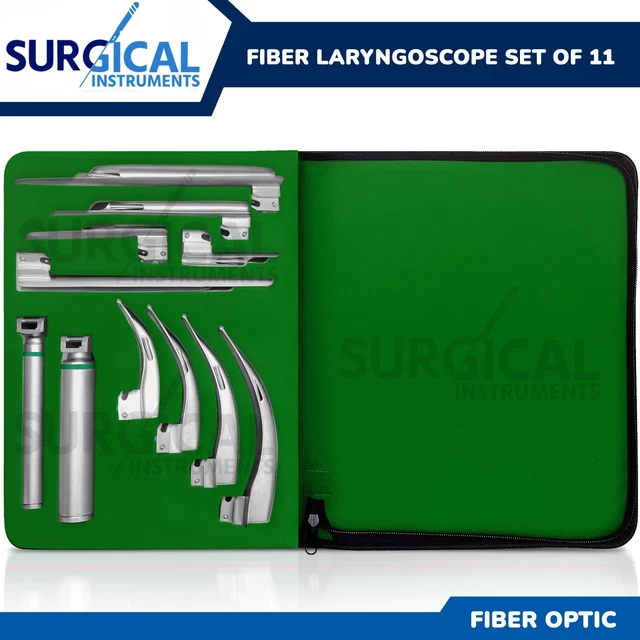 Jeu De Lames De Laryngoscope à Fibre Optique Intégré - Miller, Taille Néonatale à Adulte - Neuf