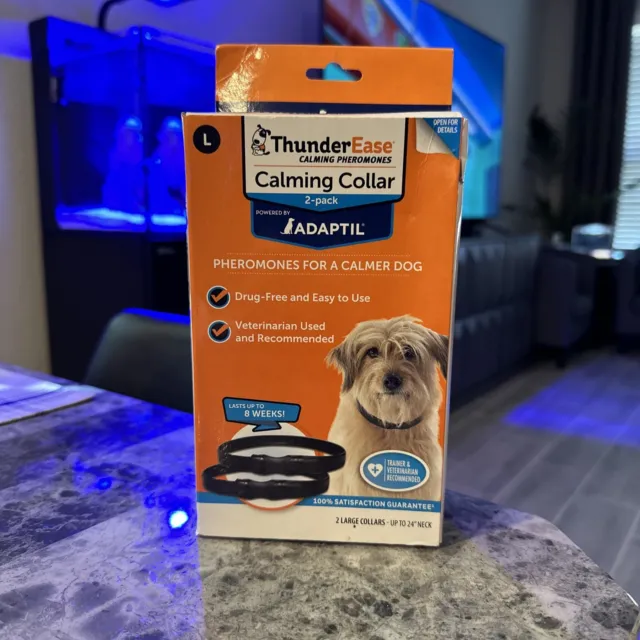 ThunderEase Calming Collar Pheremones For A Calmer Dog, 2pk Large Dog OPEN BOX