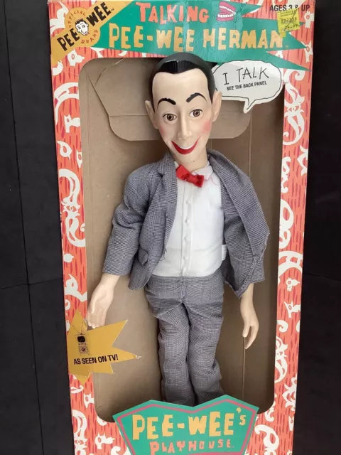 Pee-Wee Herman Vintage 1987 Matchbox Talking Pull String Doll 18" - w/ Poor Box