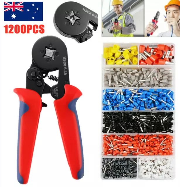 1200PCS Connectors Cord Wire Crimp Cable Pin End Bootlace Ferrule Terminals Kit