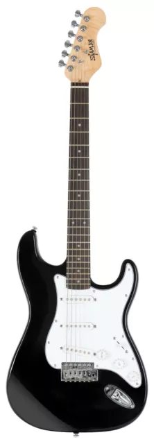 Guitare électrique Shaman ST Style Design Single Coil Érable tilleul trémolo Cutaway noir 3