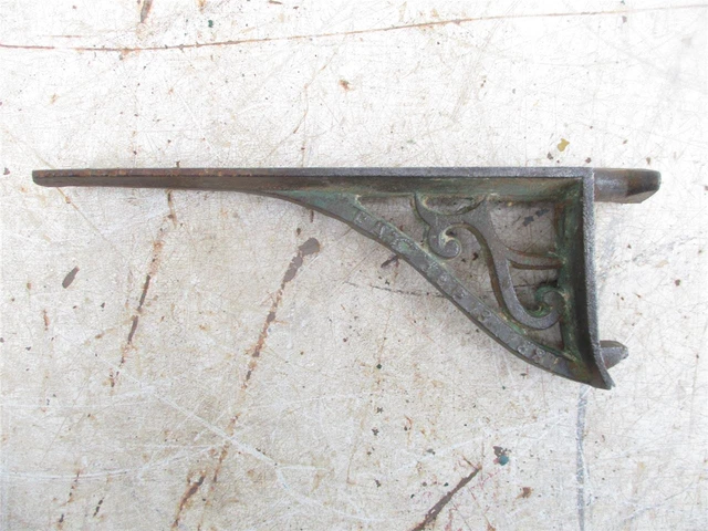 Antique Vintage 1881 Cast Iron 'T' Hook Slot Shelf Shelves Wall Bracket