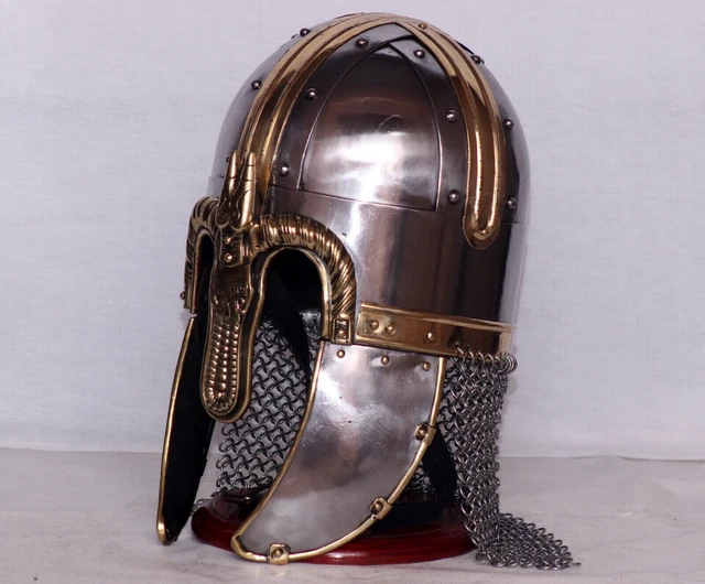 Medieval Steel Viking Vendel Helmet With Chainmail Hand Forged SCA/ Larp 3