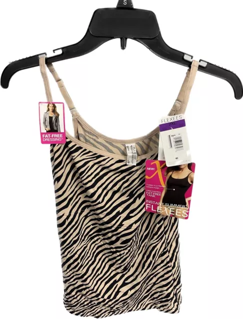 Maidenform Flexees Slimming Firm Control Tank Size 2XL Tan/Black Zebra B180