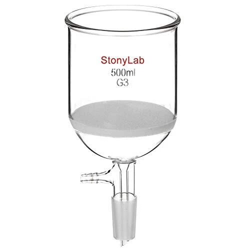 StonyLab Borosilicate Glass Buchner Filtering Funnel with Fine FritG3 94mm In...