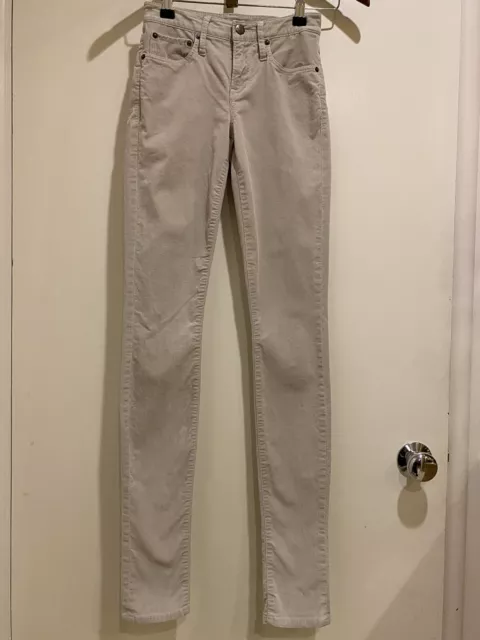 $230 Helmut Lang women's soft beige skinny straight Corduroy Pants Sz 24 Worn 1x