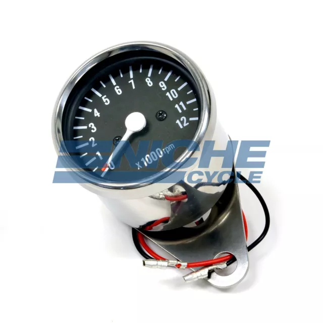 Mini Universal Motorcycle Mechanical 12K RPM Tach Tachometer Gauge 1:4