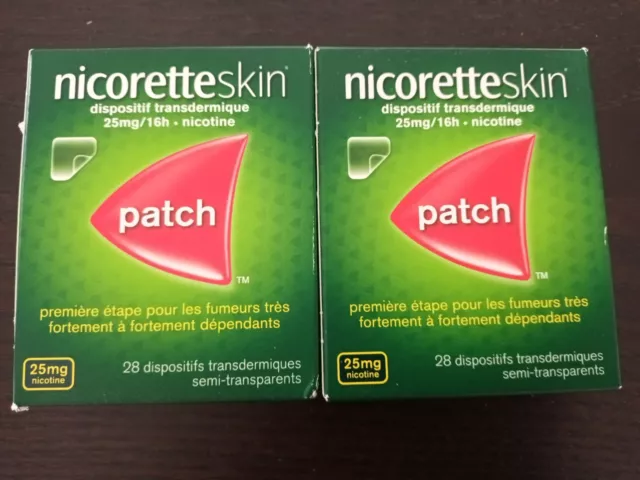 2 boites Nicoretteskin 25mg/16h 28 patchs transdermiques=56 patchs