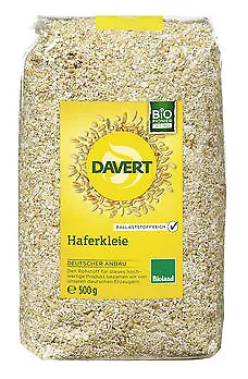 Davert Mühle Bio Haferkleie (1 x 500 gr) Hafer Backen Müsli Porridge