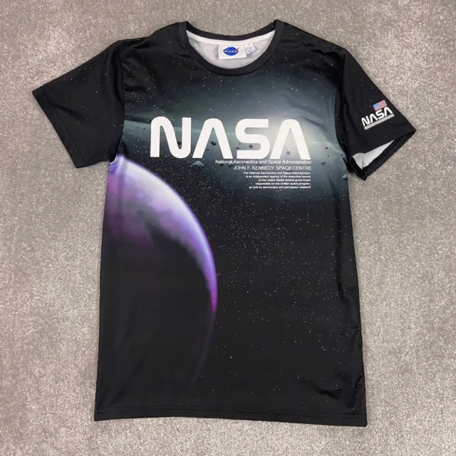 Nasa Space Mens T Shirt Medium Black Short Sleeve Primark Polyester Elastane