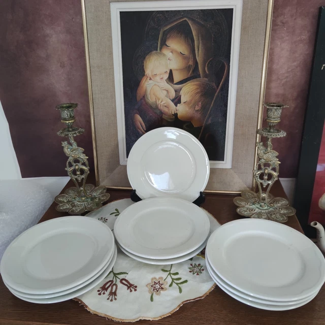 9 Assiettes A Mignardisers En Porcelaine Blanche Pillivuyt Made In France