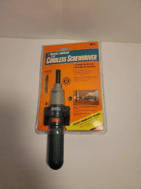 Black & Decker 2.4V Cordless Screwdriver 9072 Battery Charger Bit Orange  Sealed