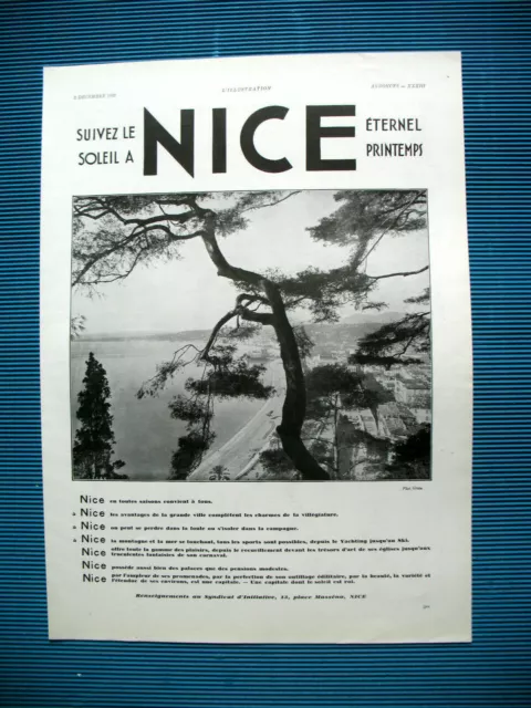 Publicite De Presse Nice Suivez Le Soleil Eternel Printemps Tourisme 1932