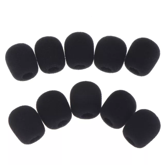 10x Practical Small Black Microphone Headset Windscreen Sponge Foam Mic Cover LN