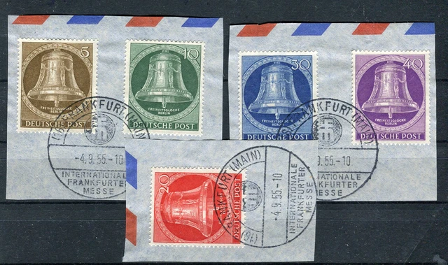 Berlin 101 - 105 Freiheitsglocke Klöppel Mitte Satz gestempelt (8992)