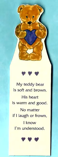 Teddy Bear Hugs Book Bookmark Painting Michael Hauge 1989 Antioch Gift Enclosure