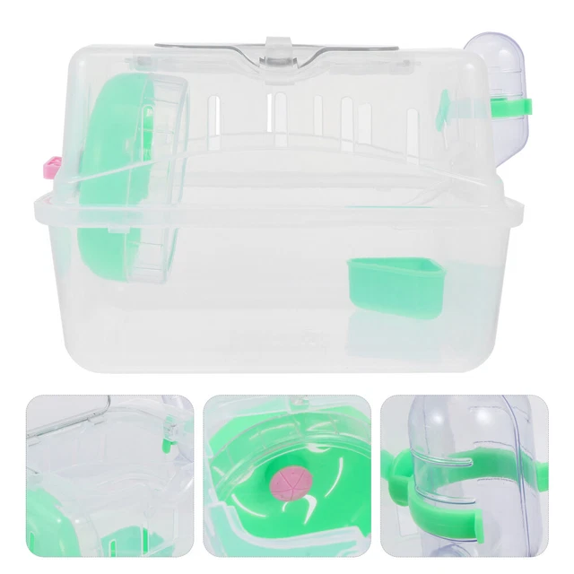 1 Set Hamster Käfig Tragbare Haustier Tragkäfig mit Wassereinzug Laufrad