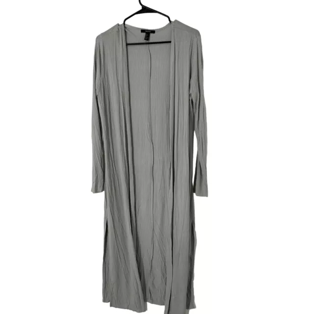 Women’s forever 21 duster sweater midi long length gray size L Cardigan 5698