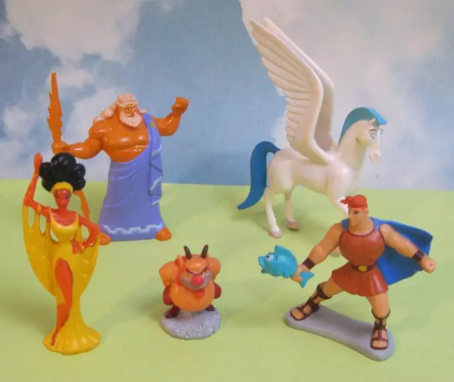 Disney HERCULES MAN of MYTH 5 Figurine PVC Toy Figure Cake Topper SET LOT 100%