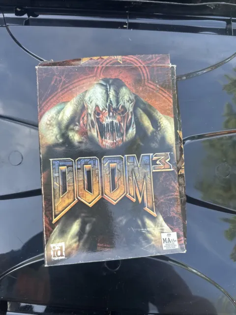 PC CD Rom ~ DOOM 3 ~ PC Game 2004 Activision Boxed 3-Disc Set in VGC A006