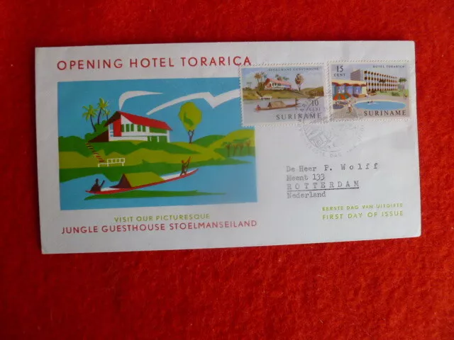 1962 Suriname  Opening Of New Hotels  Set Of 2 Stamps  Fdc   4Th July