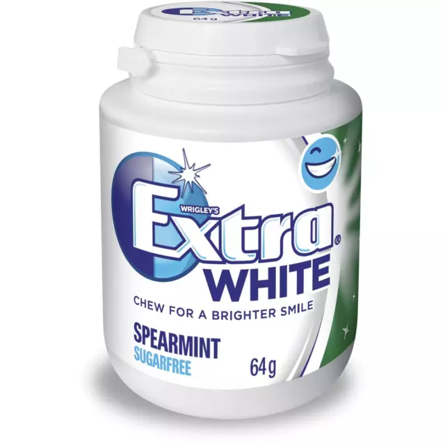 Wrigleys Extra White Chewing Gum Spearmint 64g X 6 Bottles