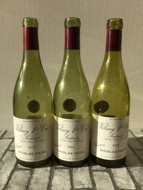 NICOLAS POTEL Volnay 1er CruTantends 1969 1966 1978 3pcs set empty bottles TT34