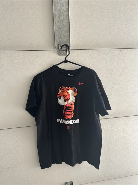 NIKE TIGER WOODS FRANK Logo If Anyone Can T-SHIRT  XL Masters Black Bengals