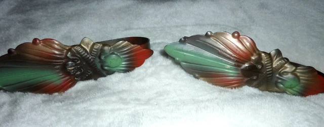 Pair Antique Vintage Metal Curtain Drapery Tie Back Hook Hardware VG++ condition