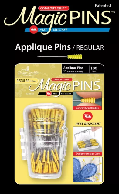 Aplique Taylor Seville Magic Pins amarillo regular 100/paquete 219539