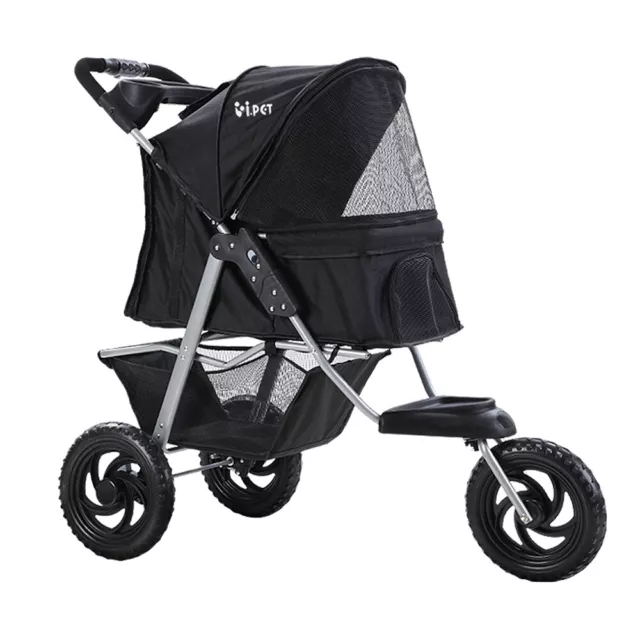 i.Pet Pet Dog Stroller Pram Large Cat Carrier Travel 3 Wheels Foldable Pushchair