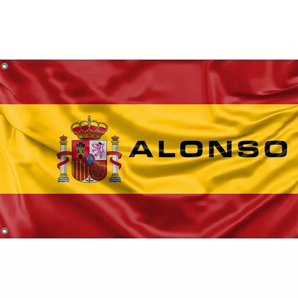 Spain Alonso Flag, Unique Design, 3x5 Ft / 90x150 cm, Made in EU