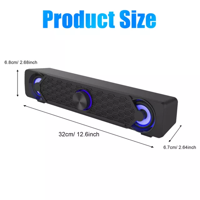 Smalody USB Soundbar für TV Geräte,Soundbar Fernseher,TV-Soundbar-Lautsprecher 2