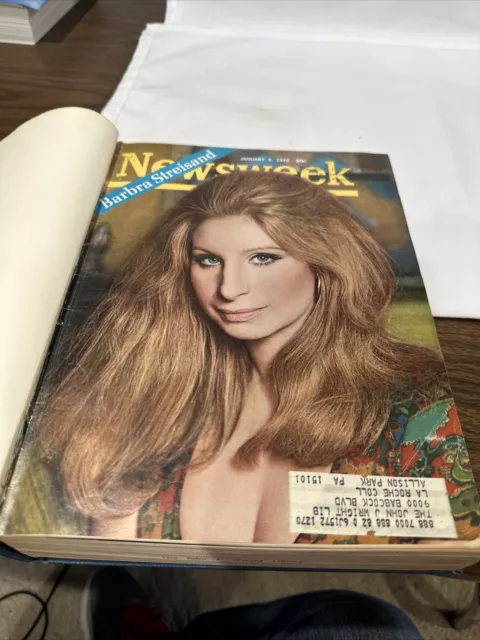 1970 Jan-Mar Newsweek Magazine, Bound Vol. #75 Barbra Streisand, Vietnam (BM44)