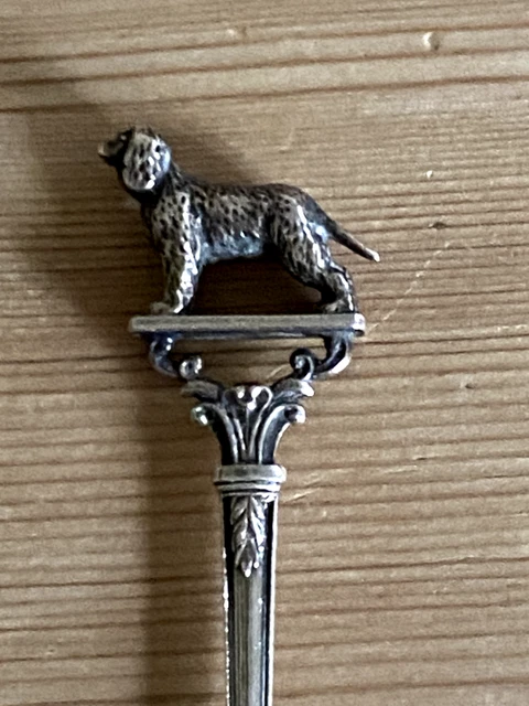 Rare Antique Solid Silver Irish Water Spaniel Dog Spoon 1940