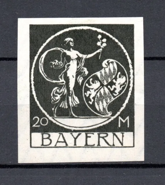 Bayern 1920 Freimarken 195 U Bavaria 20 Mark UNGEZAHNT ungebraucht/MLH