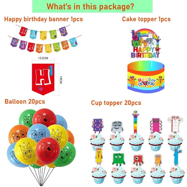 UK NUMBERBLOCKS THEME Balloon Set Pull Flag Birthday Party Decorations Supplies £6.07 PicClick UK