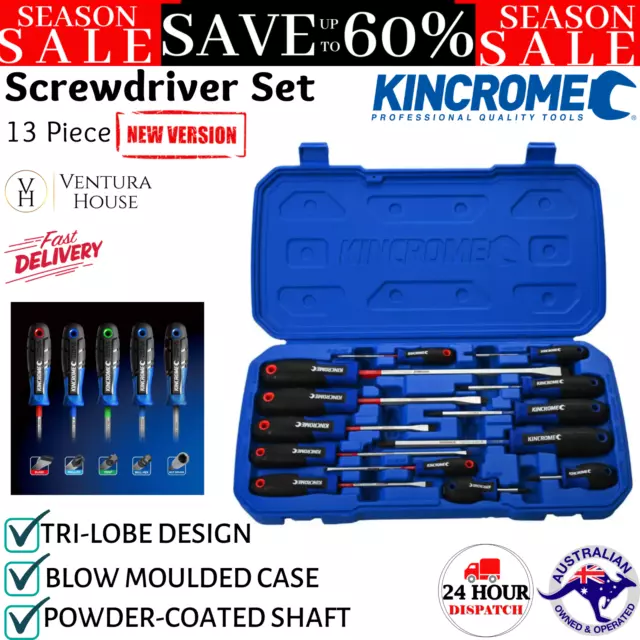 Kincrome S3 13pce Magnetic Tip Torquemaster Screwdriver Set Hex Carry Case K5526