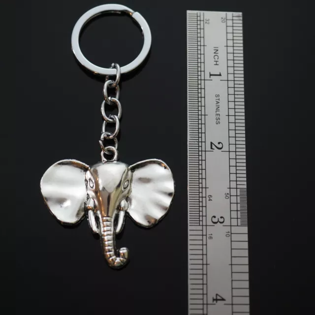 Elephant Wide Head Ears Charm Pendant Keychain Key Chain 2