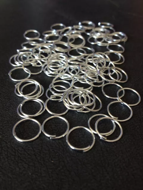 Jump Rings 10 mm Bulk 100 Pk 1 mm thick Shiny Silver Plated Jewellery Findings